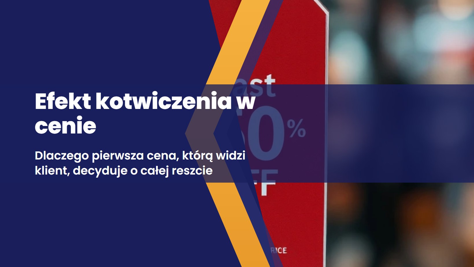 metka cenowa z przekreslona wyzsza cena i nowa nizsza cena, symbol kotwiczenia cenowego w sprzedazy