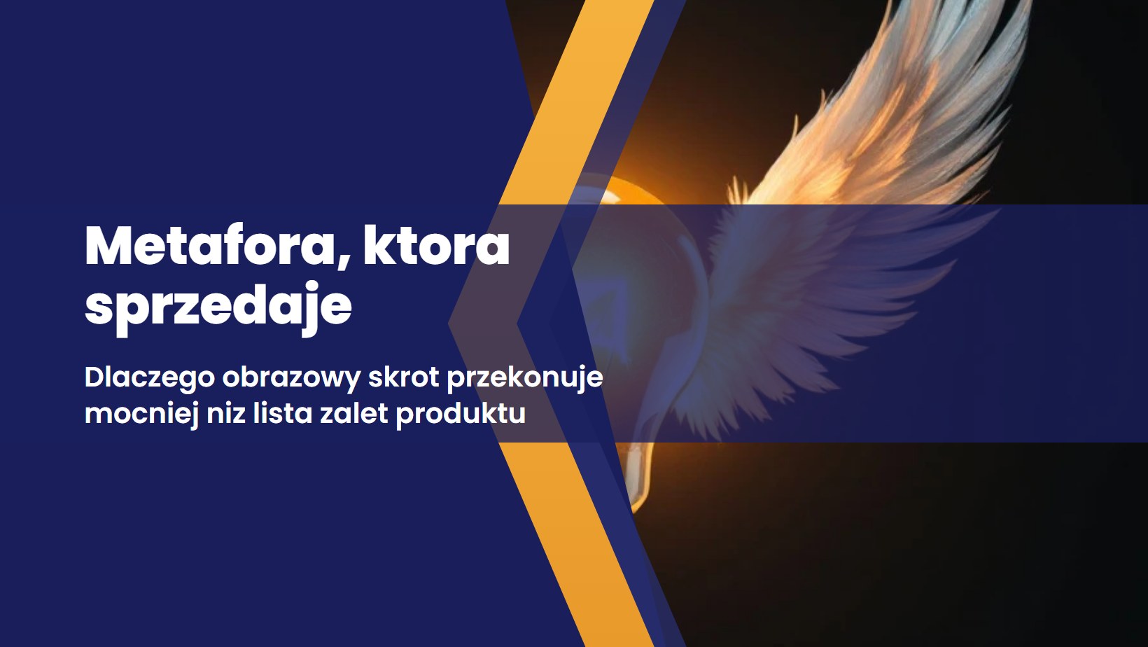 zarowka z ktorej wyrastaja skrzydla, symbol metafory laczacej produkt z emocja w reklamie